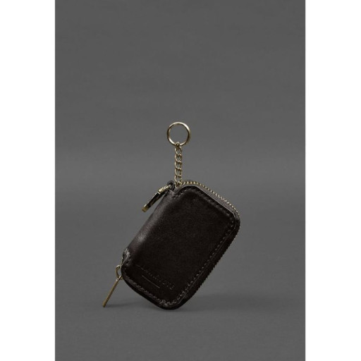 Шкіряний чохол для автомобільного ключа темно-коричневий краст