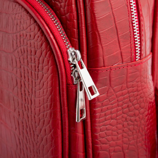 Женский кожаный рюкзак красного цвета Newery N3061CRR