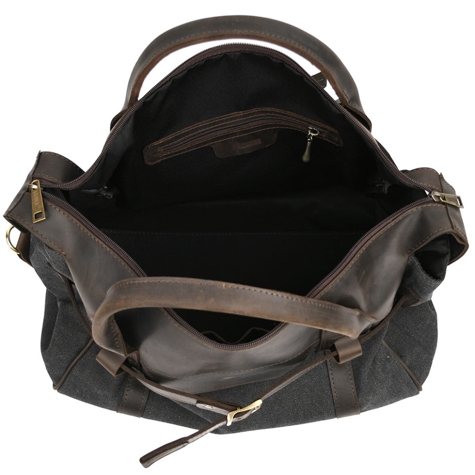 Travel sports bag made of leather and canvas RCg-7079-3md by TARWA