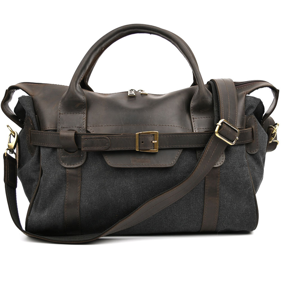 Travel sports bag made of leather and canvas RCg-7079-3md by TARWA