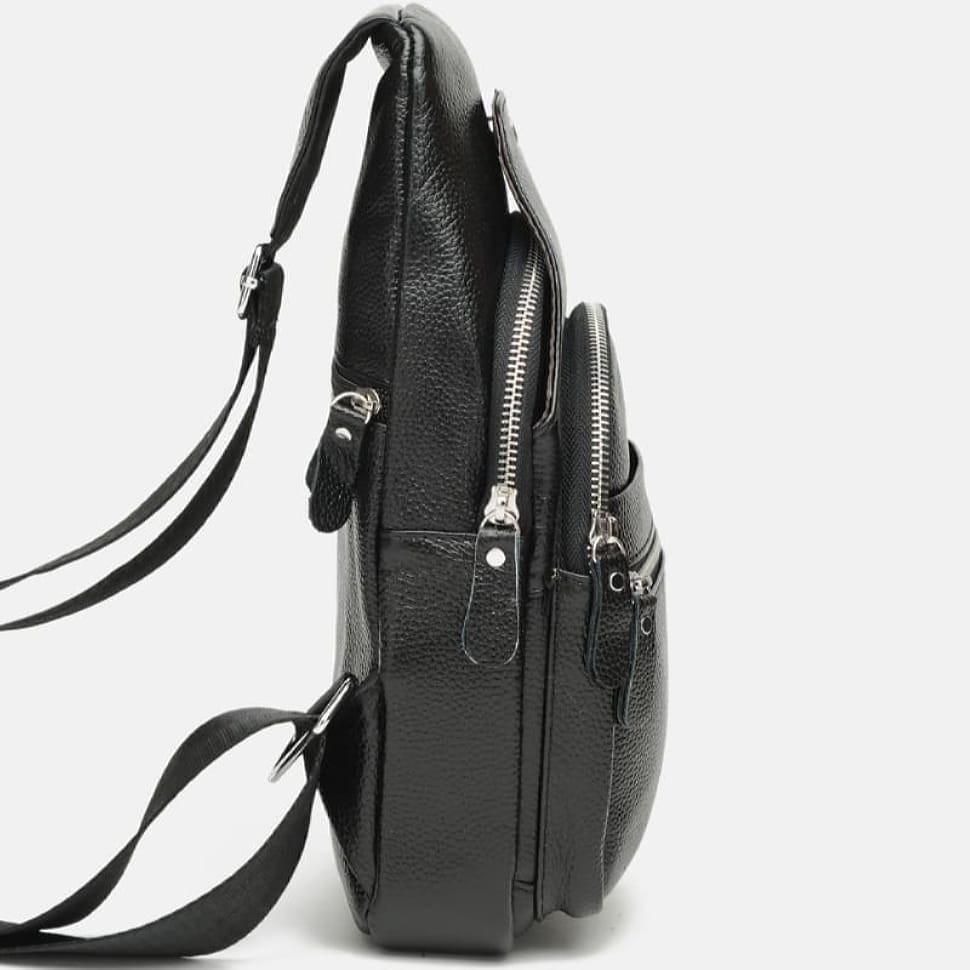 Чоловічий рюкзак шкіряний Keizer k1313-black