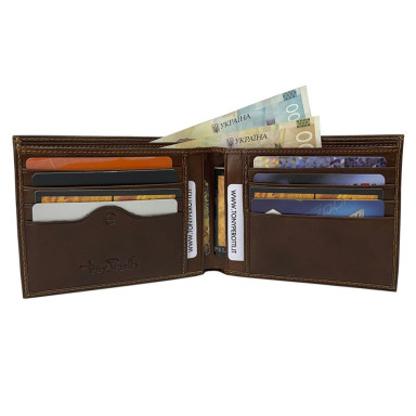 Leather wallet Italico 537 cognac cognac