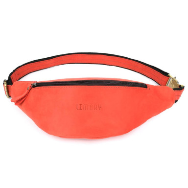 Leather belt bag banana LIMARY Lim-035RR red