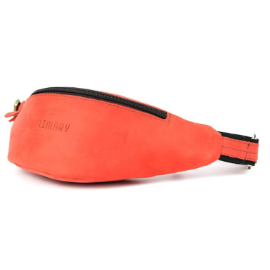 Leather belt bag banana LIMARY Lim-035RR red