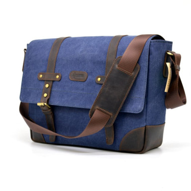 Men's shoulder bag canvas + leather RK-3090-4lx TARWA