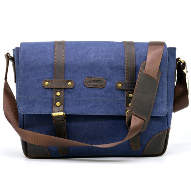Men's shoulder bag canvas + leather RK-3090-4lx TARWA
