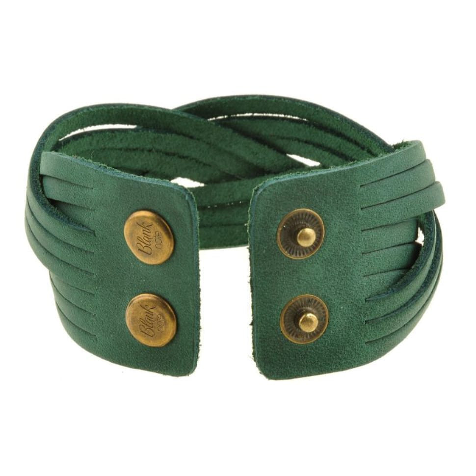 Шкіряний браслет кіска зелена