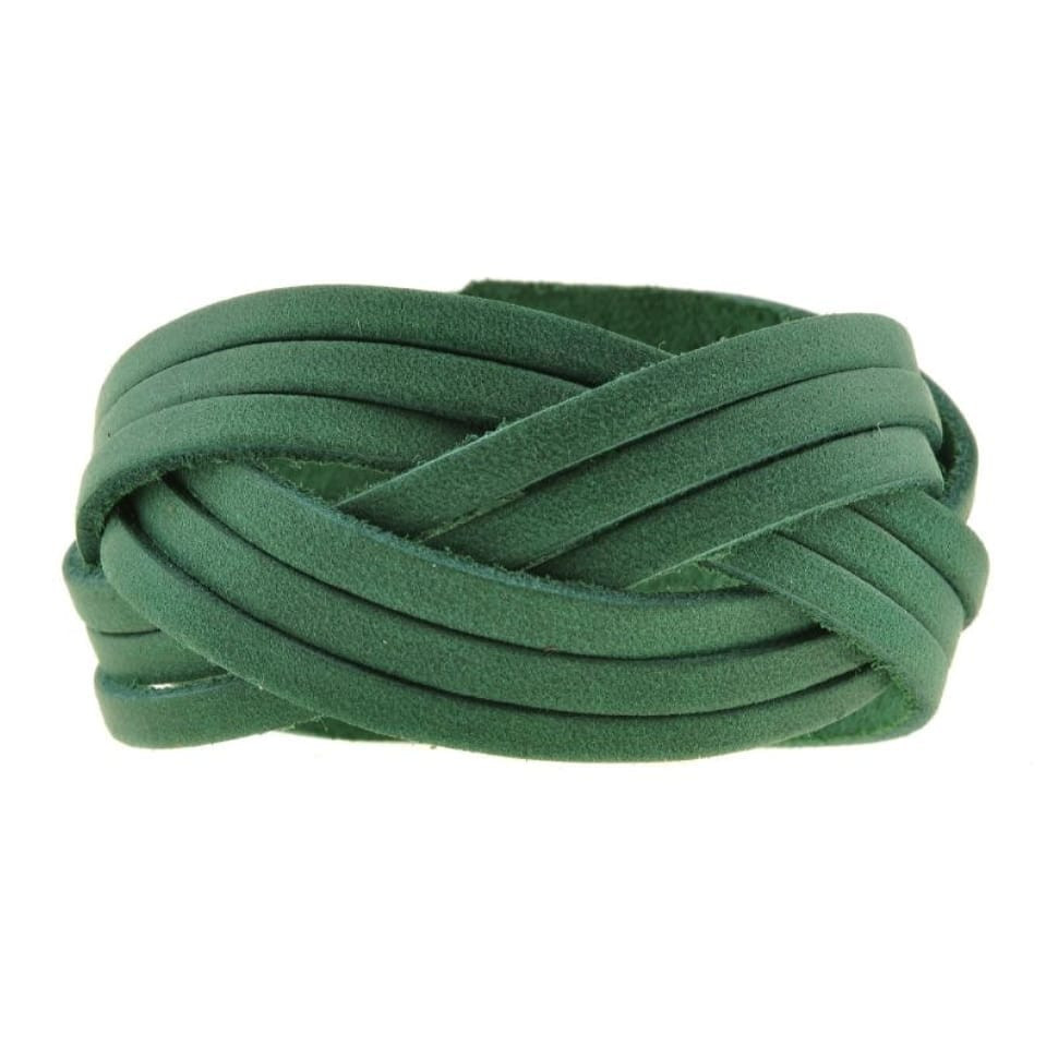 Шкіряний браслет кіска зелена