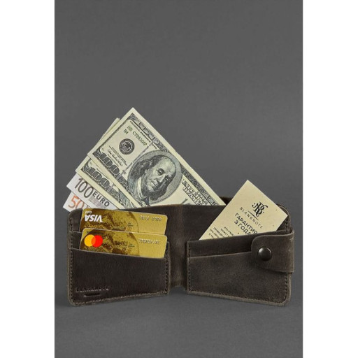 Шкіряне портмоне 4.3 темно-коричневе