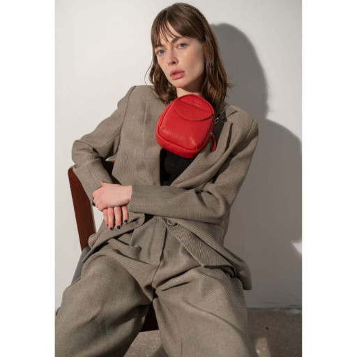 Шкіряна жіноча міні-сумка Kroha червона флотар