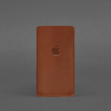 Кожаный чехол для iPhone 12 Светло-коричневый Crazy Horse