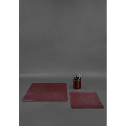 Настільний набір з натуральної шкіри 1.0 бордовий краст
