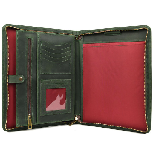 Кожаная папка на молнии для документов А4+ TARWA RE-1296-4lx