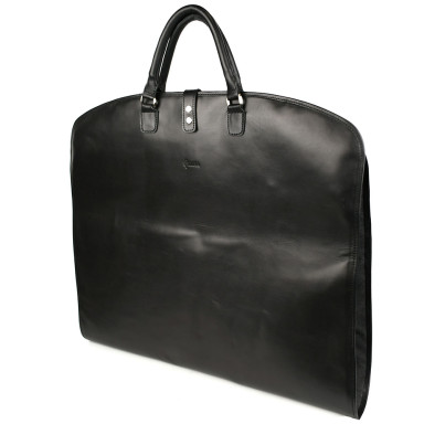Leather garment bag (garment) TARWA GA-Grment-4lx made of black Nappa