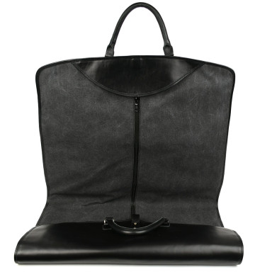 Leather garment bag (garment) TARWA GA-Grment-4lx made of black Nappa