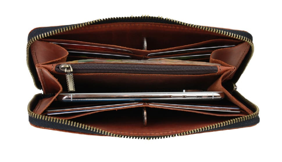 Wallet mens leather clutch bag large travel SULLIVAN 103-58-1(19.5) light brown