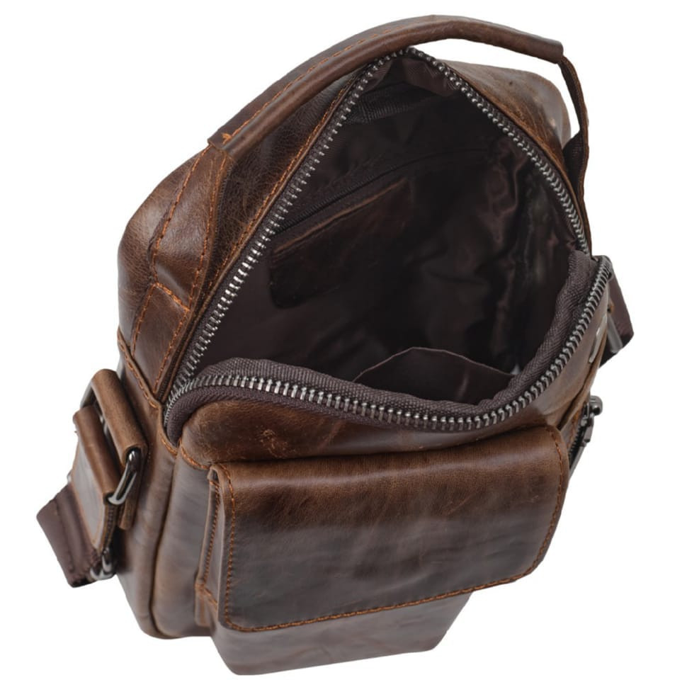 Барсетка мягкая кожаная BUFFALO BAGS M7512C коричневая