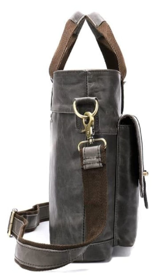 Сумка горизонтальная мужская кожаная Vintage 14778 Серая