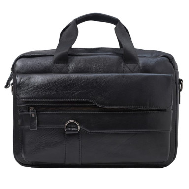 Портфель мягкий кожаный BUFFALO BAGS M5039A черный