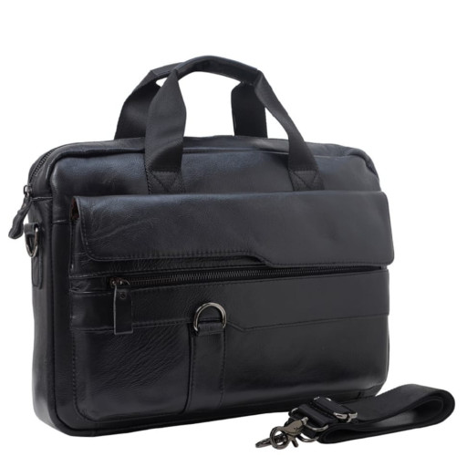 Портфель мягкий кожаный BUFFALO BAGS M5039A черный