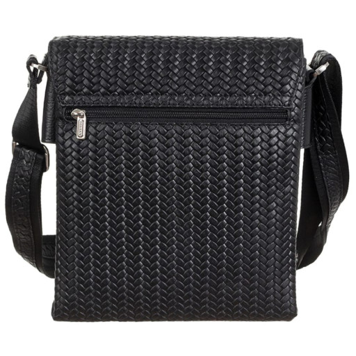 Барсетка шкіра м'яка DESISAN 350-113 чорна плетінка