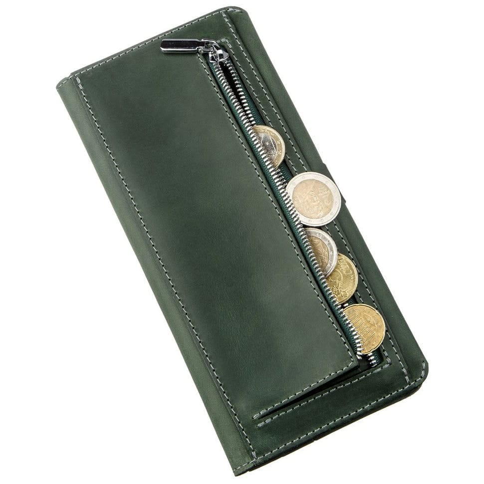Гаманець з вінтажній шкіри SHVIGEL 16206 Зелений