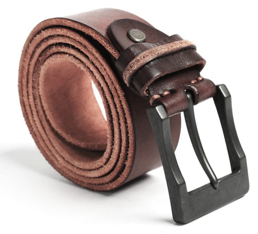 Ремінь із масивною пряжкою Vintage 20128 Коричневий