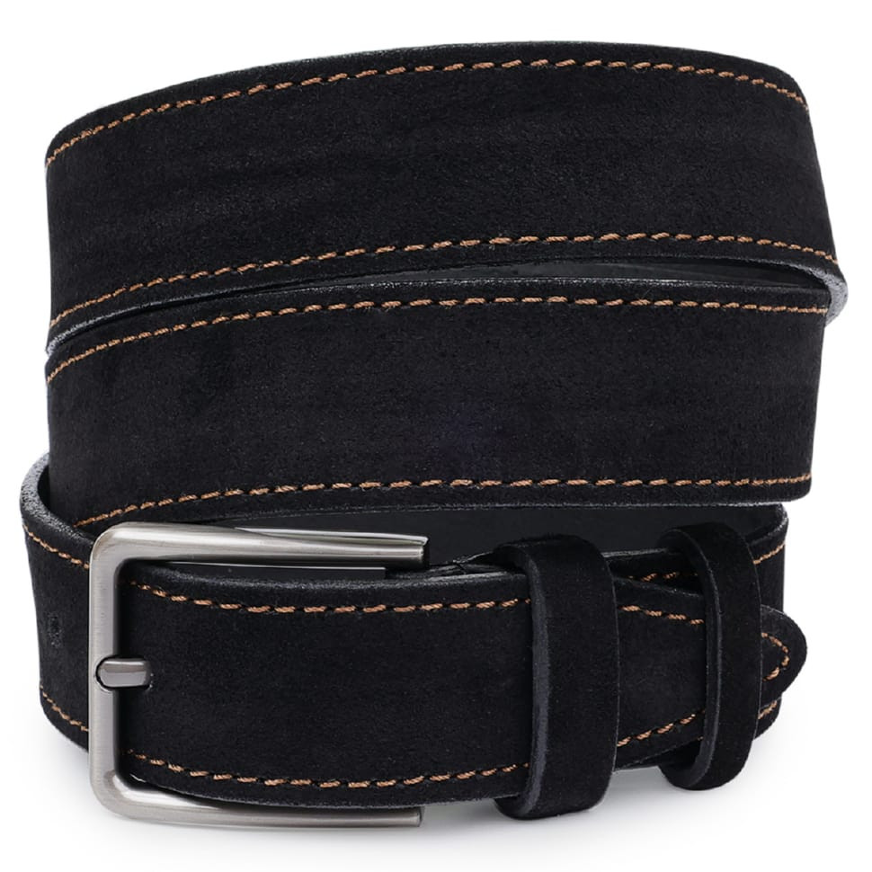 Оригинальный замшевый ремень для мужчин Vintage 20704 Черный