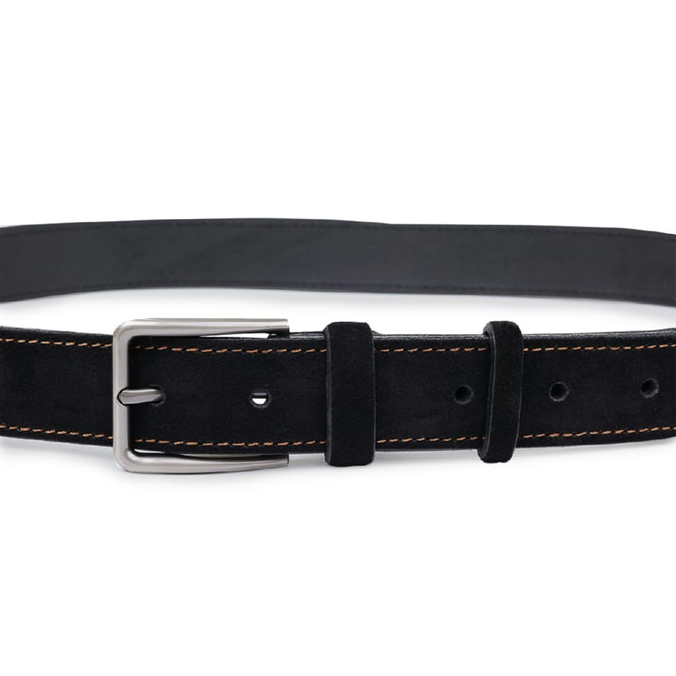 Оригинальный замшевый ремень для мужчин Vintage 20704 Черный