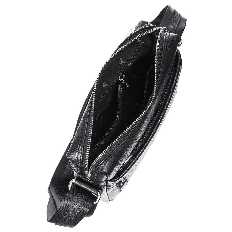 Барсетка м'яка шкіряна DESISAN 1322-01 чорний дрібний флотар