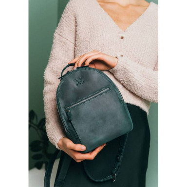 Groove S Leather Backpack Green Vintage