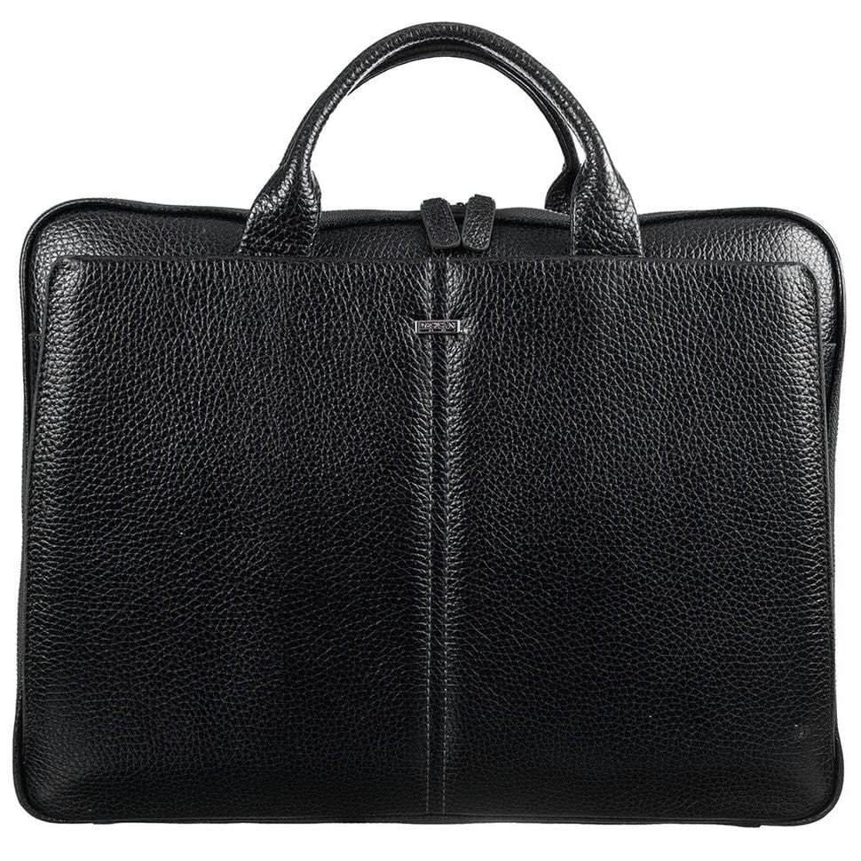 Шкіряний портфель Desisan 910-01 чорний дрібний флотар