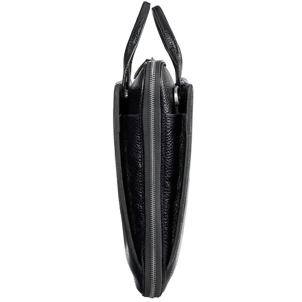 Шкіряний портфель Desisan 910-01 чорний дрібний флотар