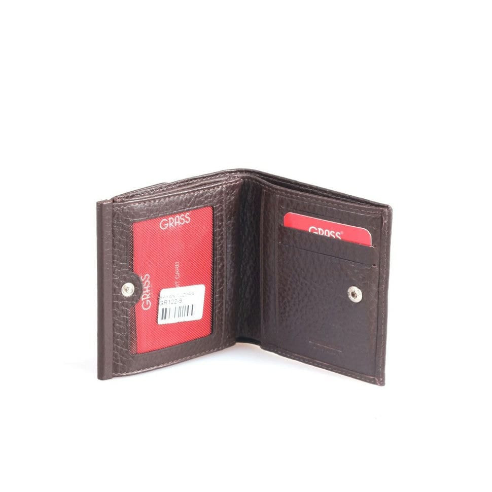 Гаманець жіночий шкіряний GRASS 122-14 коричневий дрібний флотар