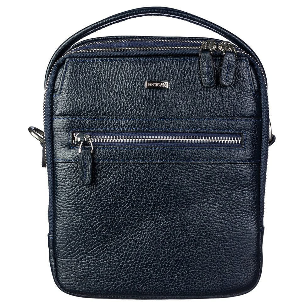 Барсетка м'яка шкіряна DESISAN 1015-315 синій флотар