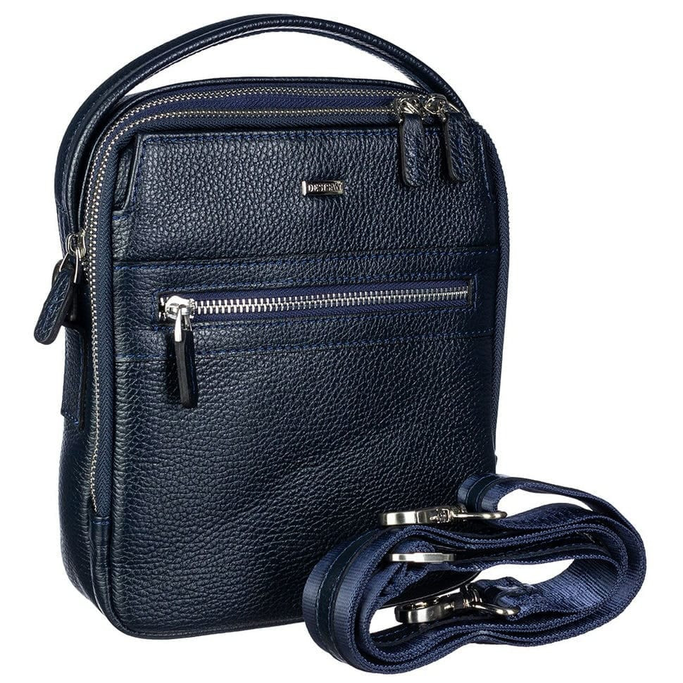 Барсетка м'яка шкіряна DESISAN 1015-315 синій флотар
