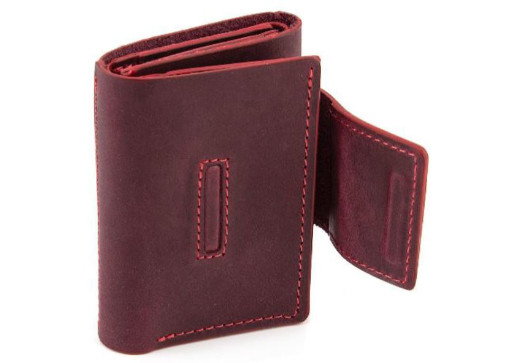 Портмоне, матова шкіра бордо Grande Pelle 504161