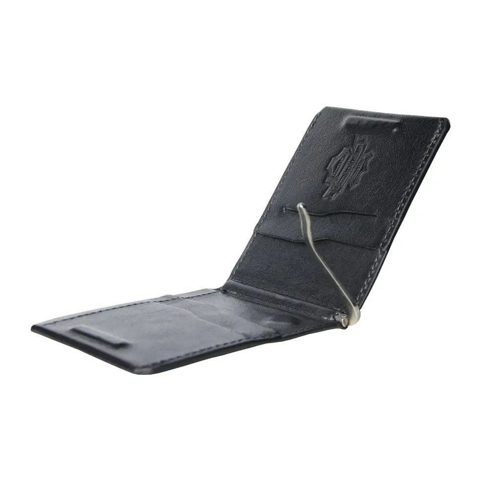Шкіряний затискач для грошей чоловічий 150610 чорний