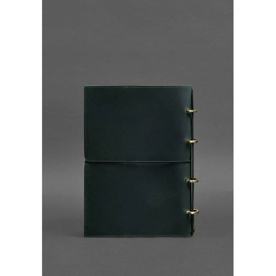 Шкіряний блокнот А4 на кільцях (софт-бук) 9.0 у м'якій обкладинці зелений Crazy Horse