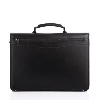 Чёрный кожаный классический портфель Newery N1104GA