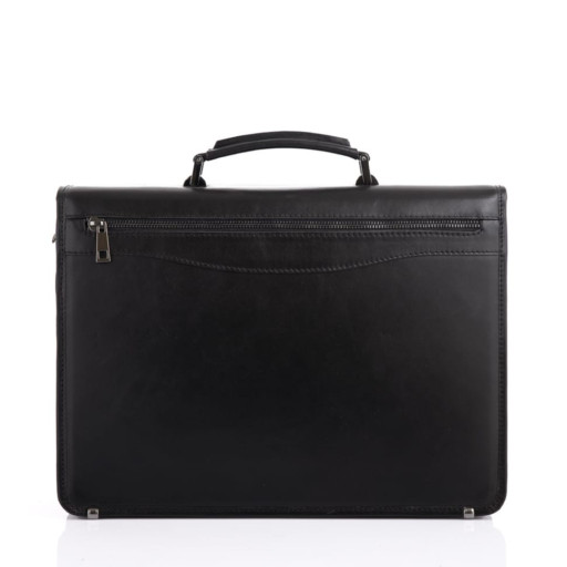 Чорний шкіряний класичний портфель Newery N1104GA