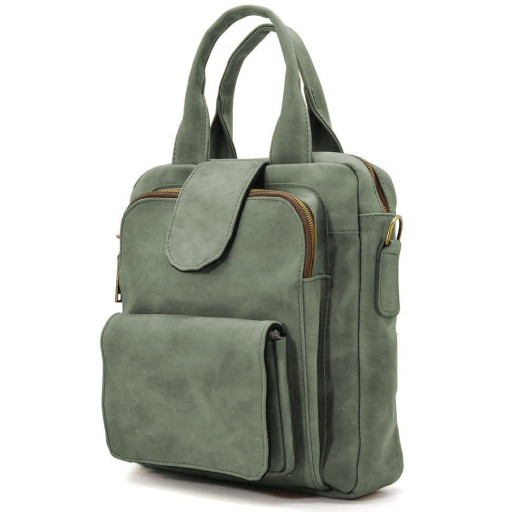Вертикальна чоловіча сумка RЕ-7266-3md TARWA зелена