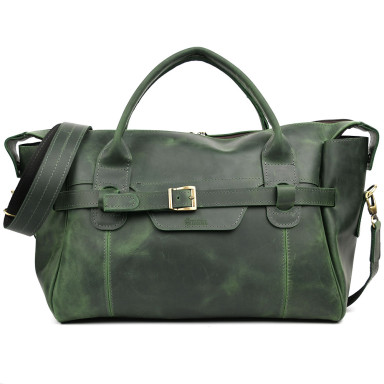 Travel leather sports bag TARWA RE-7079-3md green