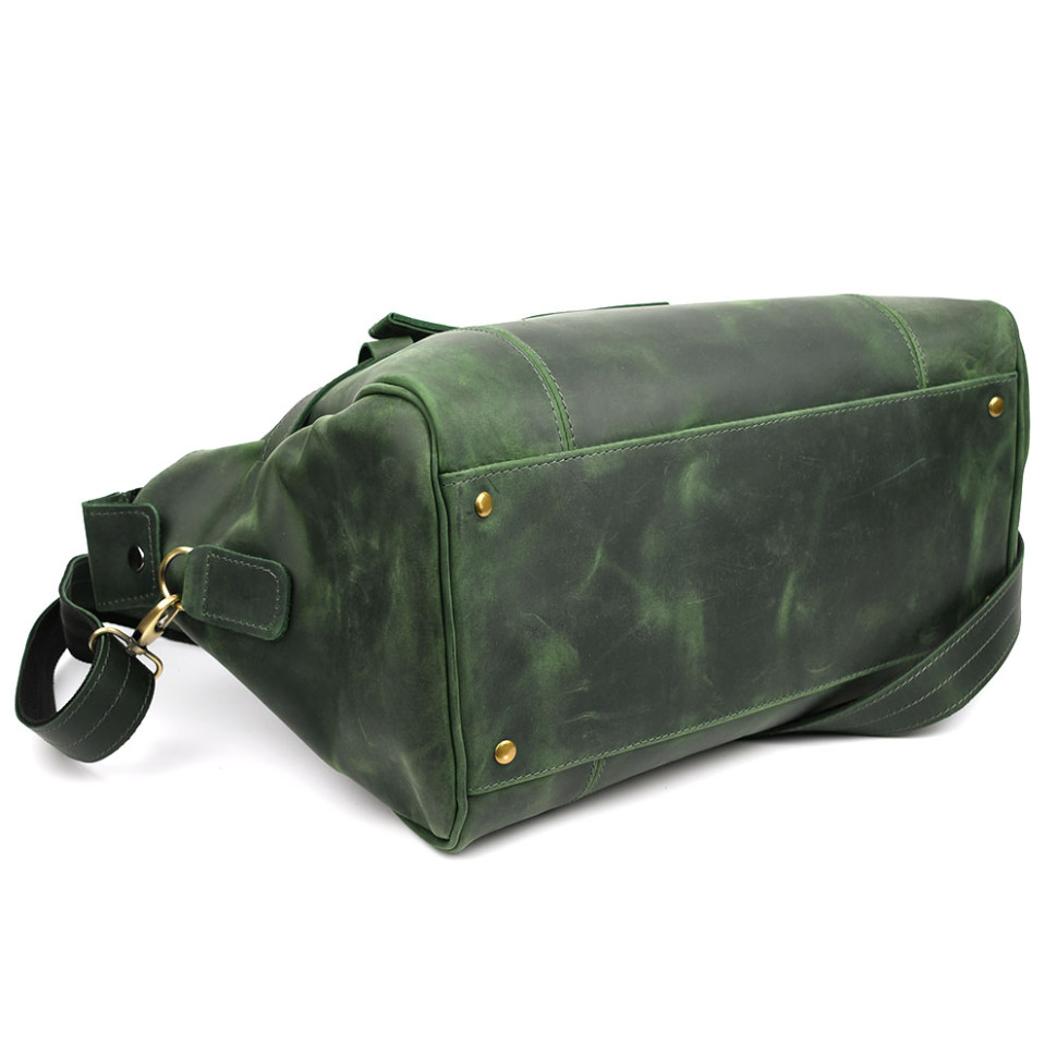 Шкіряна спортивна сумка TARWA RE-7079-3md зеленого кольору