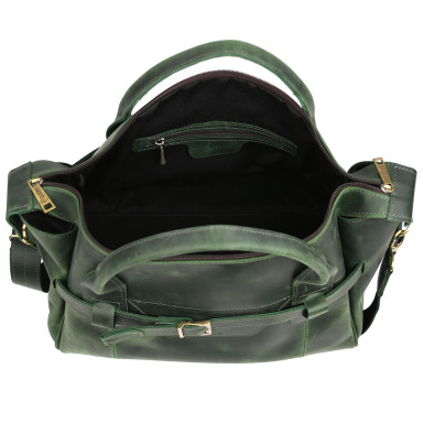 Travel leather sports bag TARWA RE-7079-3md green
