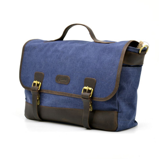 Портфель чоловічий з тканини канваc з шкіряними вставками RK-7880-4lx TARWA