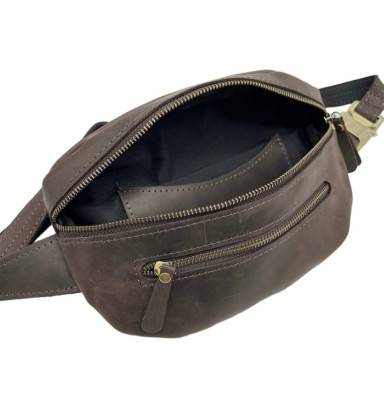 Newery Brown Genuine Vintage Leather Waist Bag N40290KC