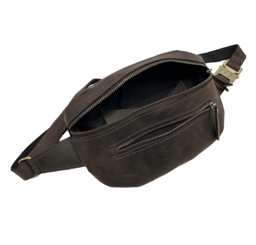 Коричнева сумка на пояс із натуральної вінтажної шкіри Newery N40290KC