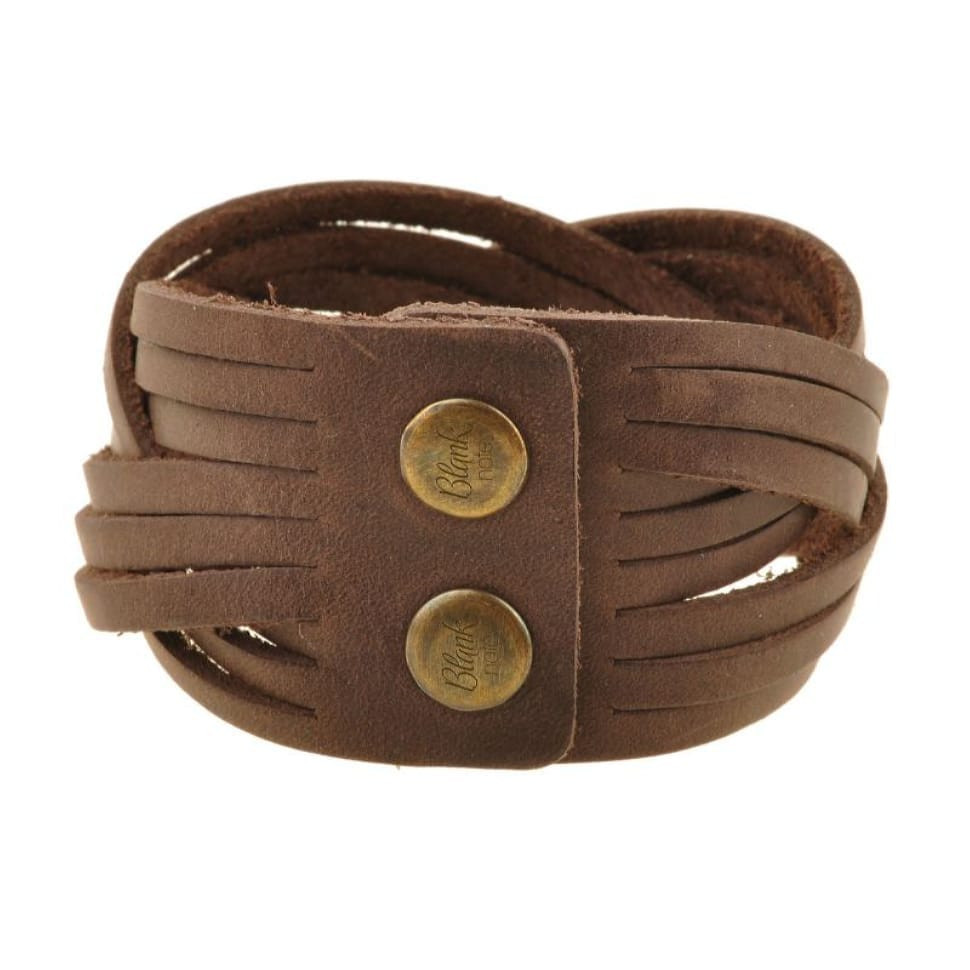 Шкіряний браслет кіска темно-коричневий