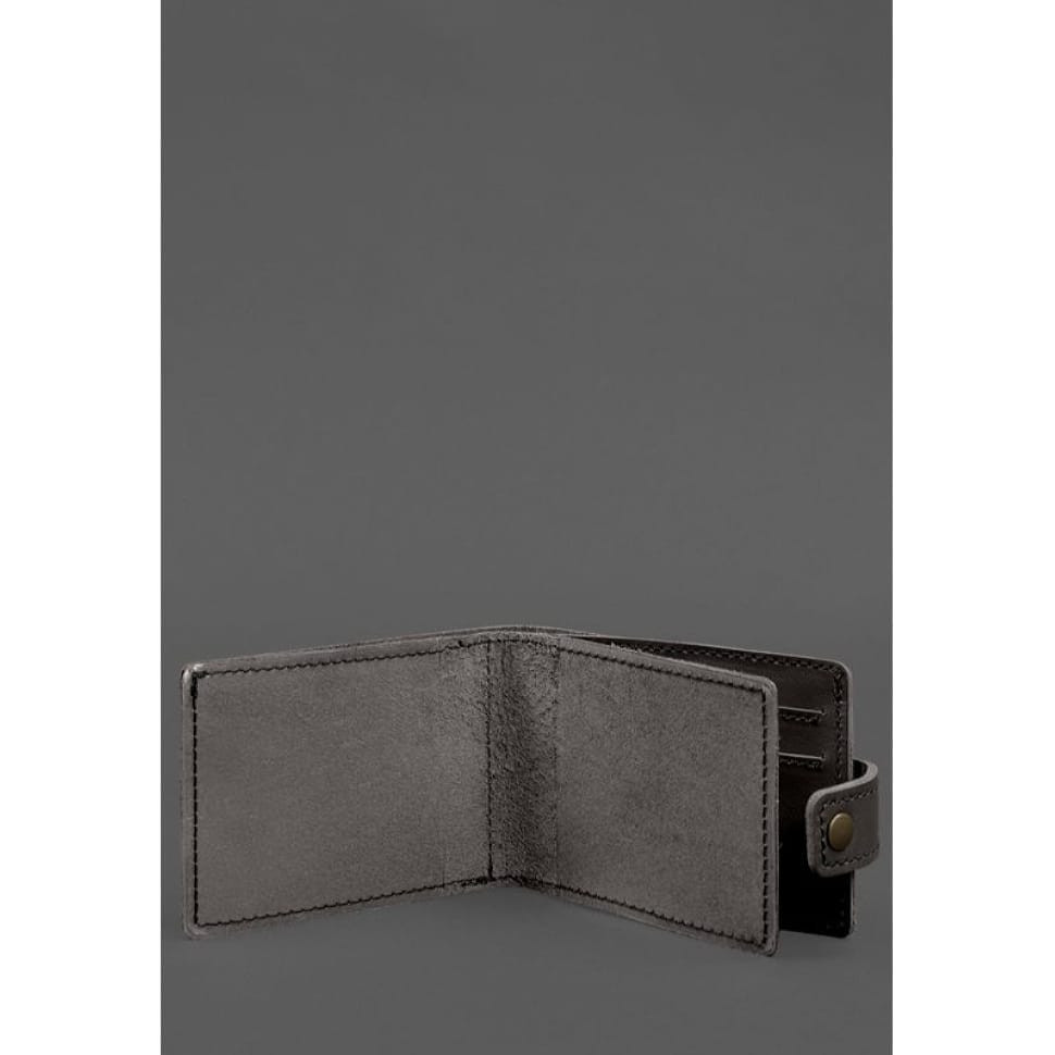 Leather wallet-cover for identification card of a combat participant (UBD cardboard document) Dark brown